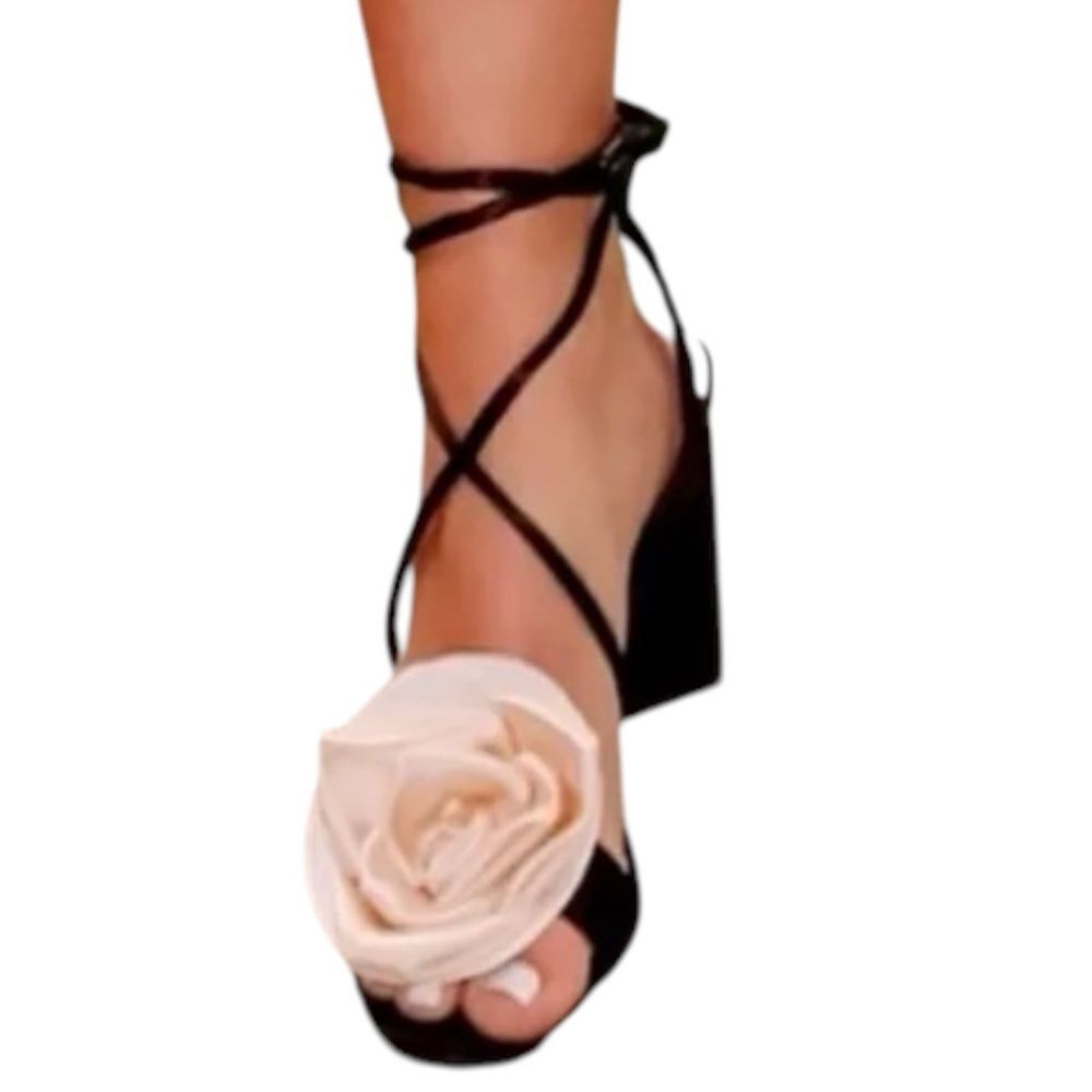 Gianni Bini Dakota Satin Flower Ankle Wrap Dress Sandals